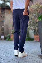 TELAMIRA PANTALACCIO CON COULISSE IN VITA - BLU