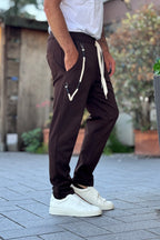 TELAMIRA PANTALACCIO CON COULISSE IN VITA - MORO