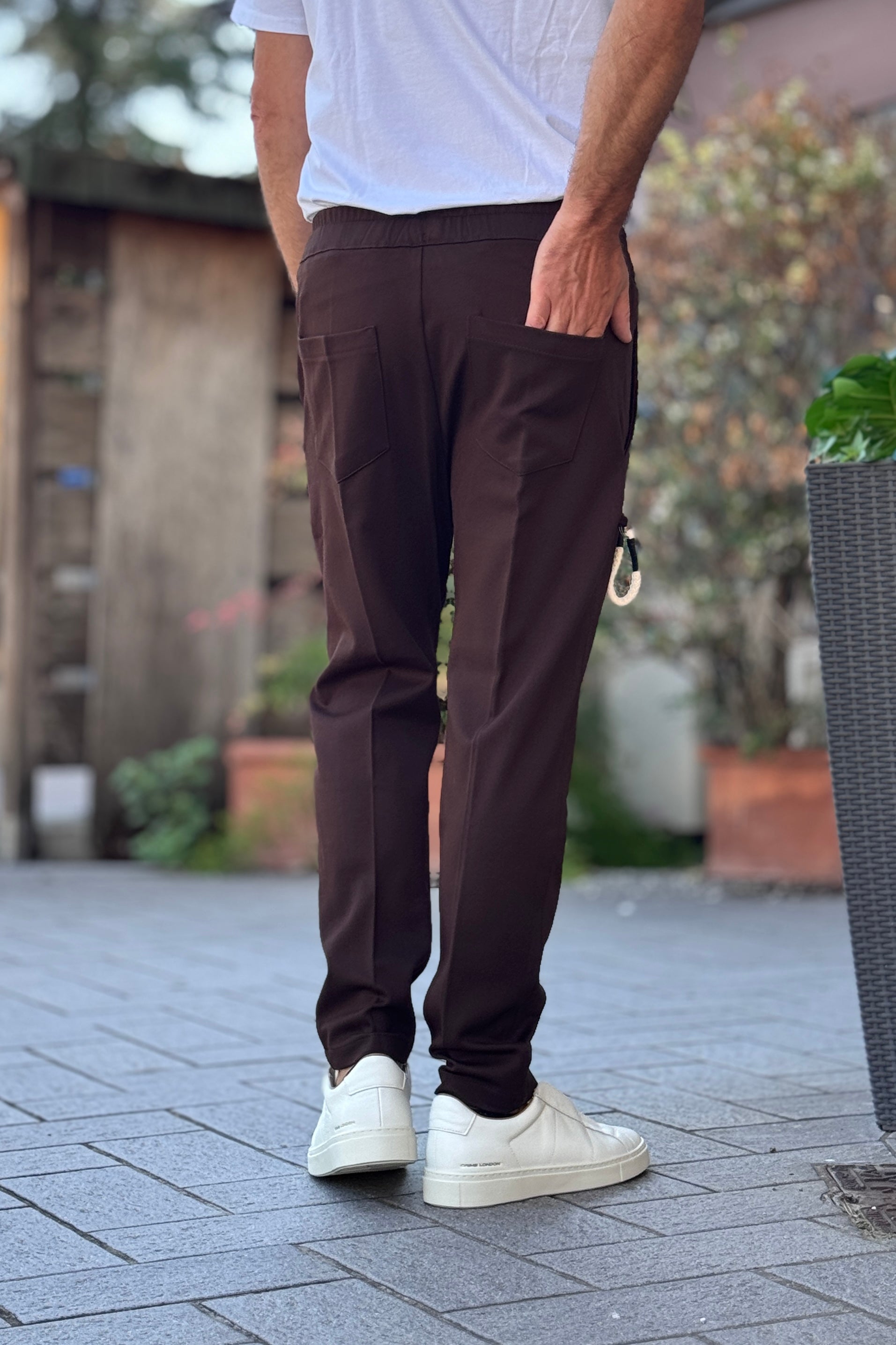 TELAMIRA PANTALACCIO CON COULISSE IN VITA - MORO