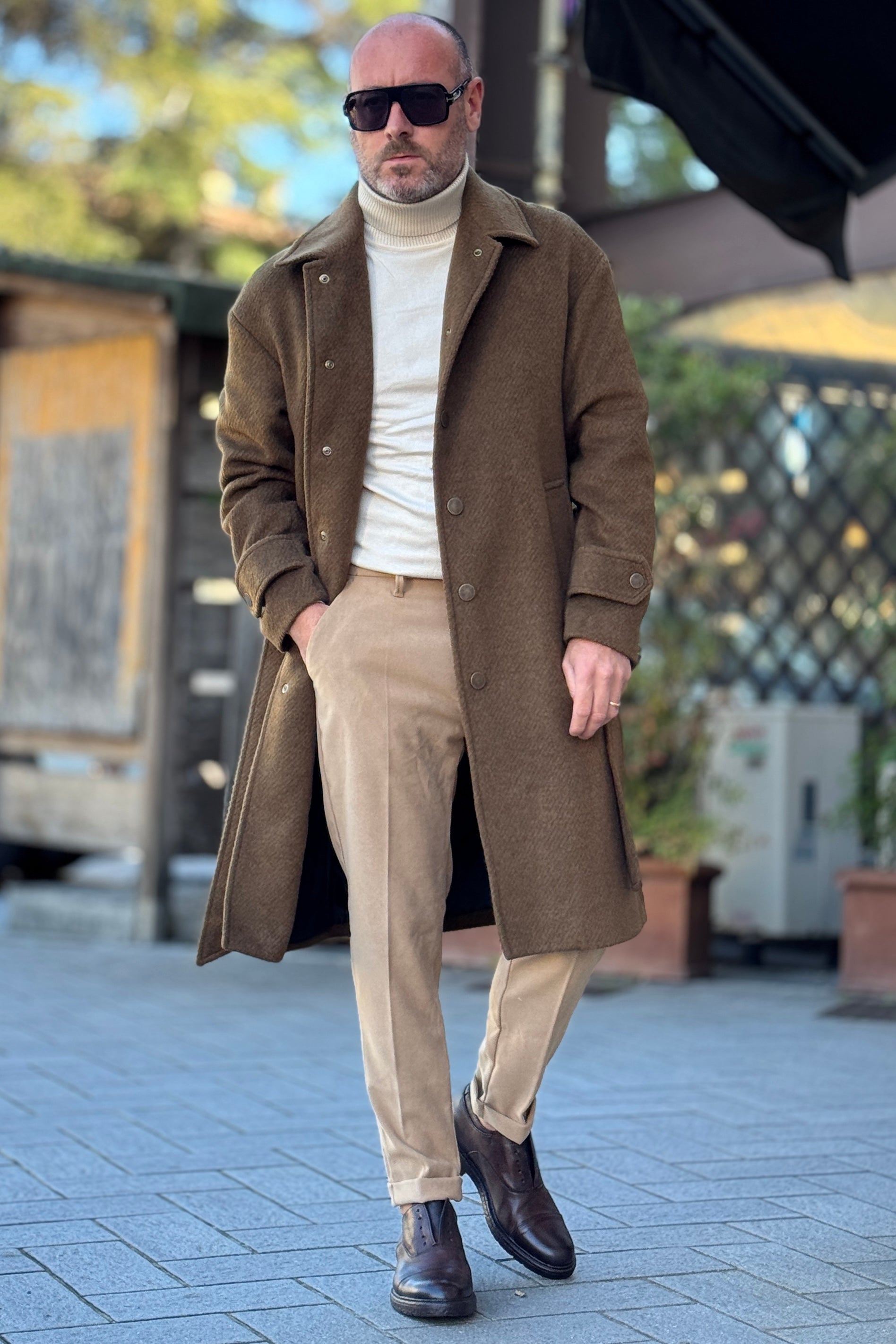 DANIELE ALESSANDRINI CAPPOTTO OVER CON CINTURA E MARTINGALA