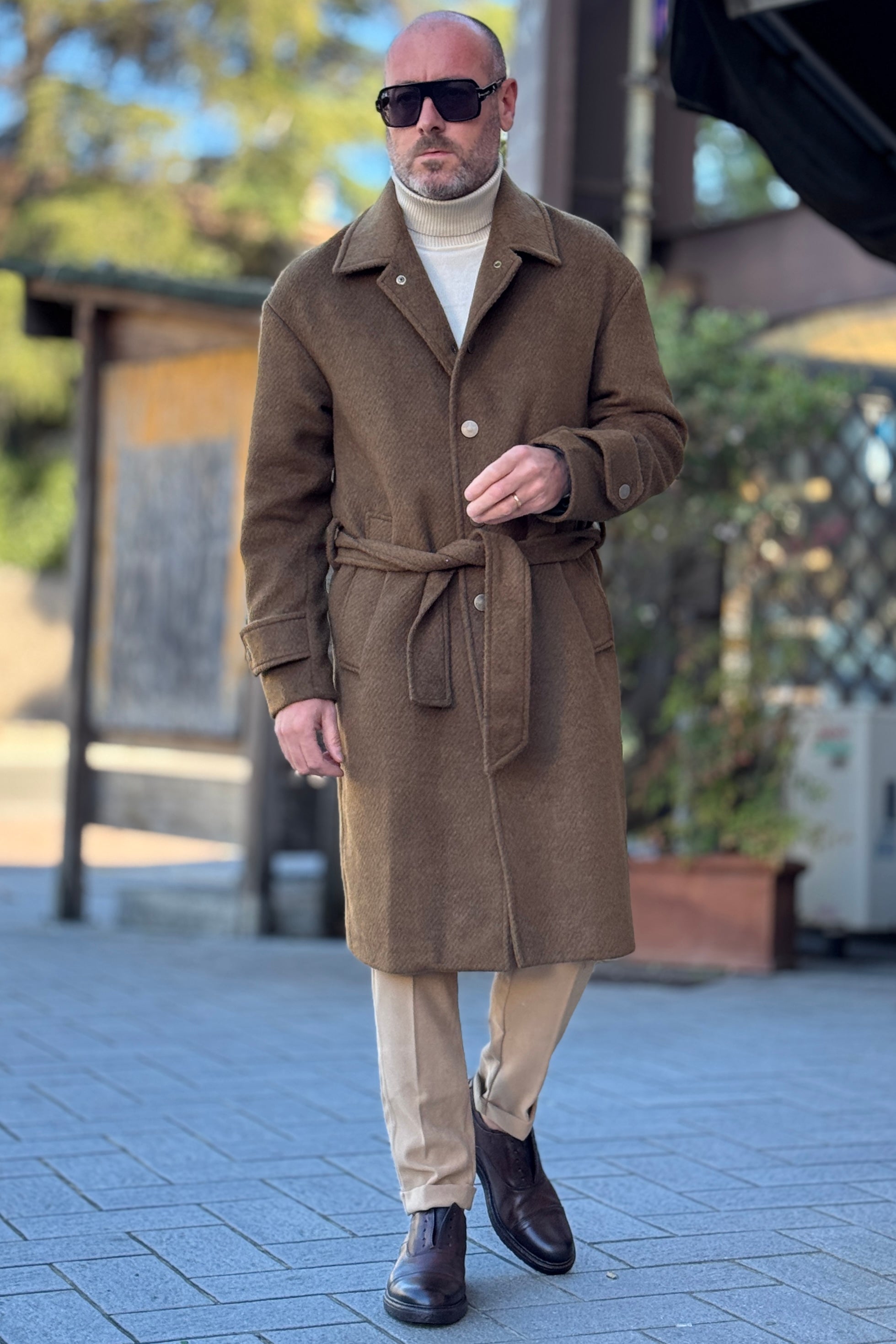 DANIELE ALESSANDRINI CAPPOTTO OVER CON CINTURA E MARTINGALA