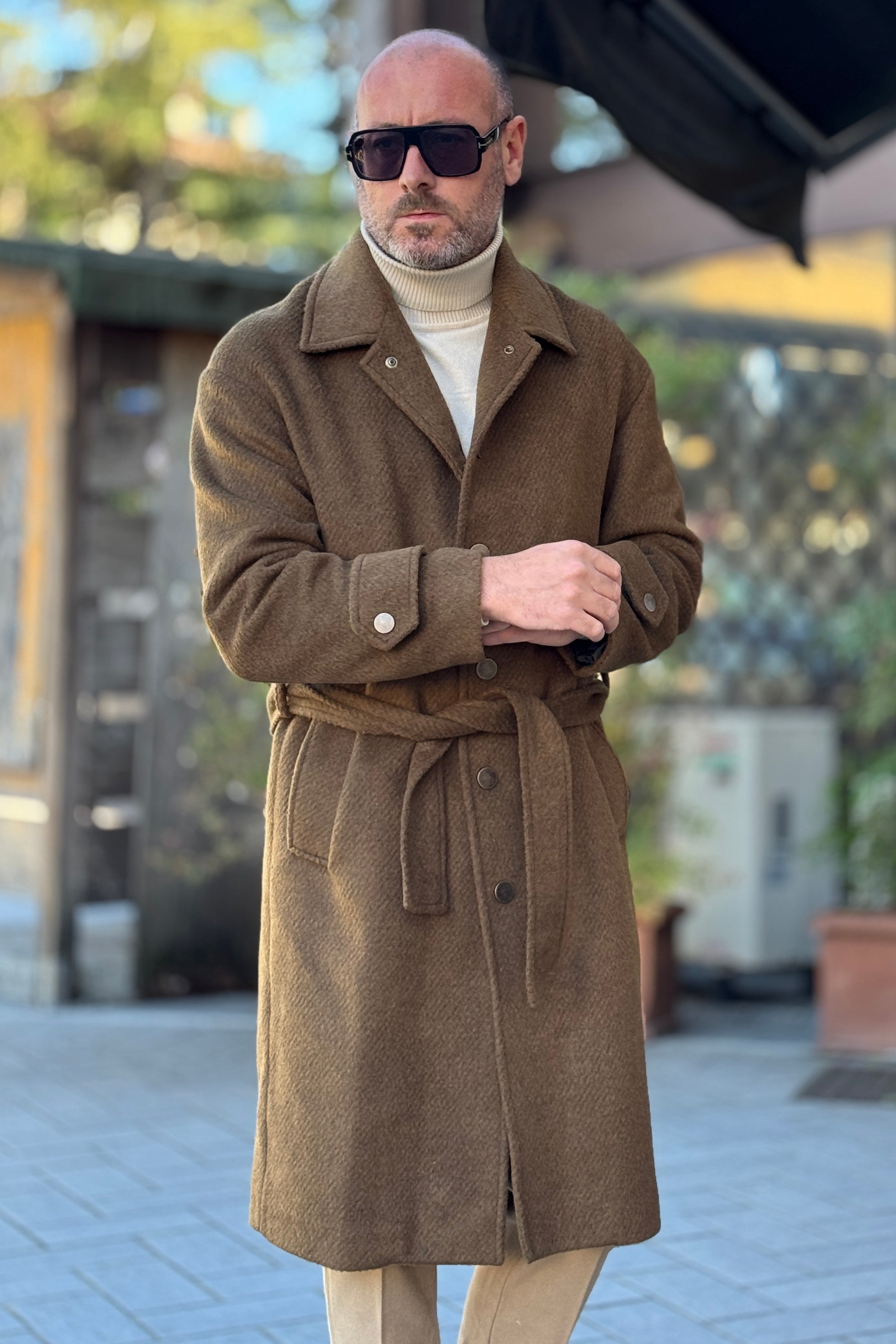 DANIELE ALESSANDRINI CAPPOTTO OVER CON CINTURA E MARTINGALA