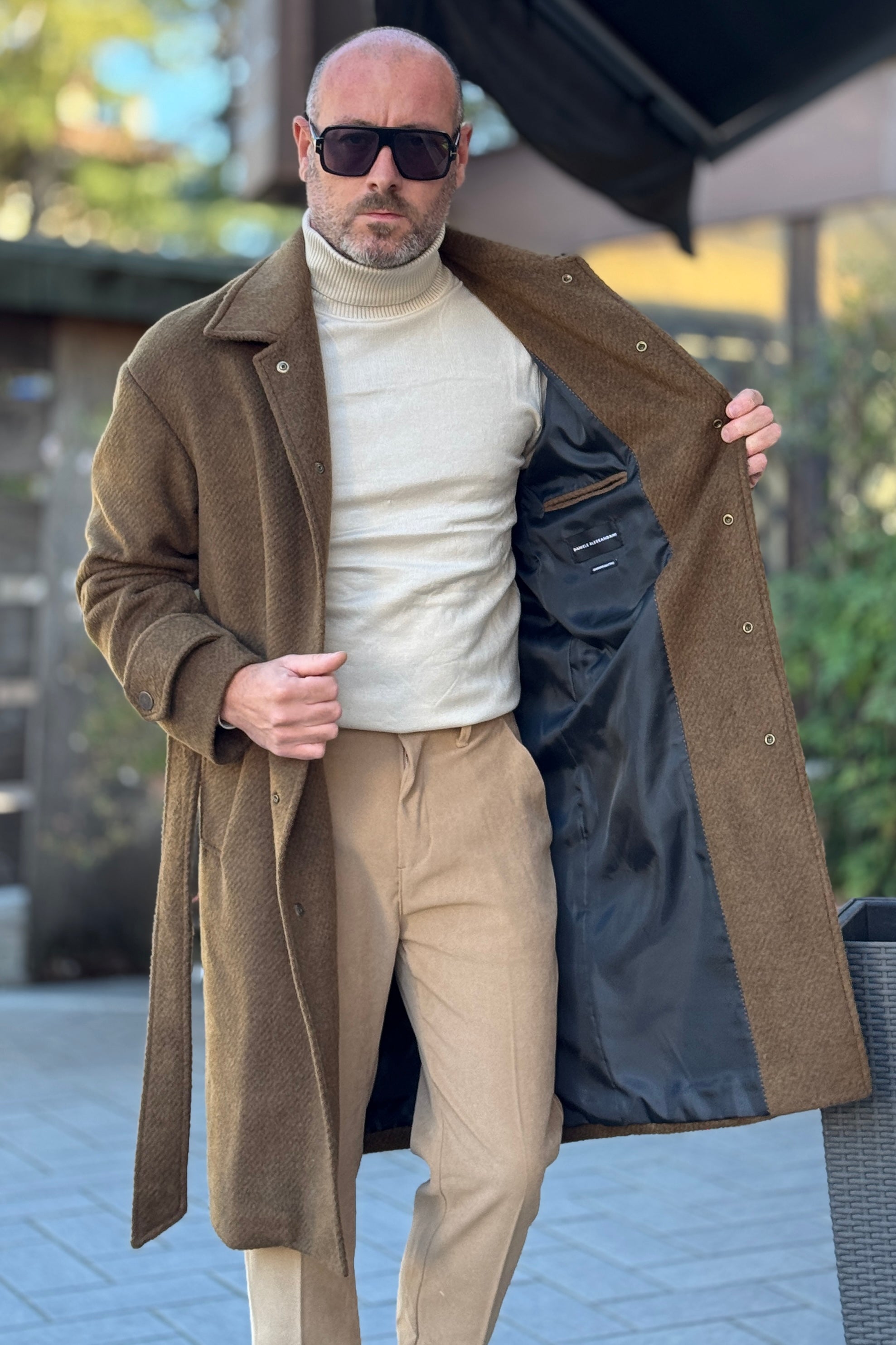 DANIELE ALESSANDRINI CAPPOTTO OVER CON CINTURA E MARTINGALA