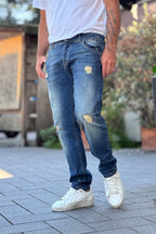 TELAMIRA JEANS CON ABRASIONI E ROTTURE