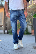 TELAMIRA JEANS CON ABRASIONI LAVAGGIO MEDIO CHIARO