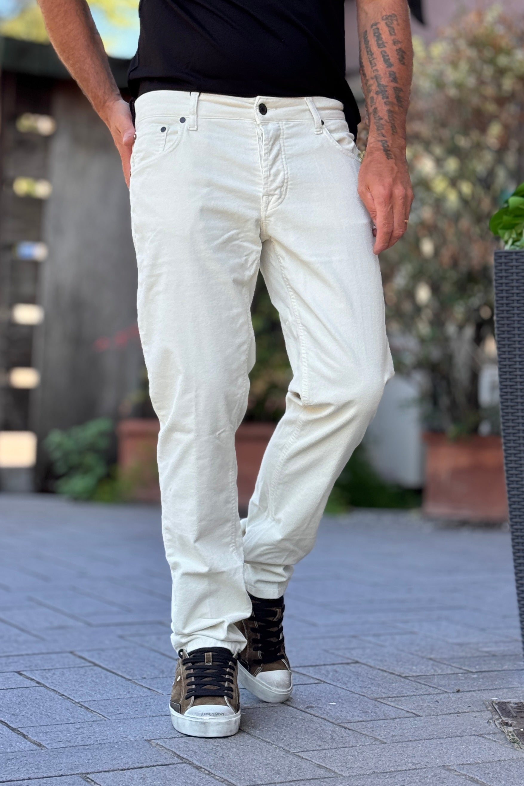 DANIELE ALESSANDRINI PANTALONE VELLUTO MILLERIGHE