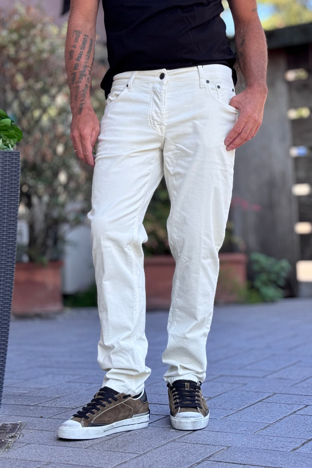 DANIELE ALESSANDRINI PANTALONE VELLUTO MILLERIGHE