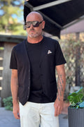 TELAMIRA GILET RIGATO - NERO