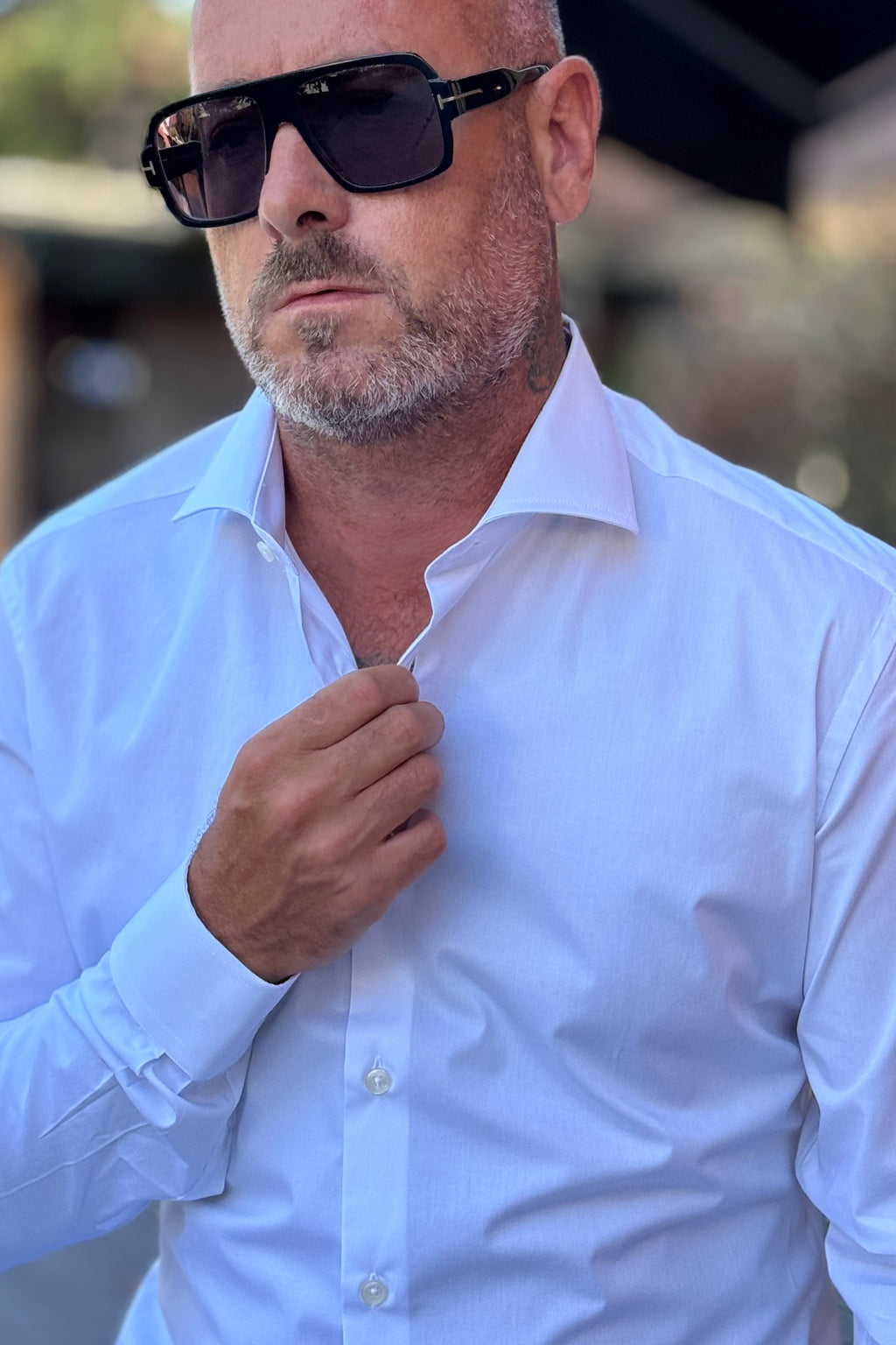 DANIELE ALESSANDRINI CAMICIA SLIM COLLO FRANCIA - BIANCA