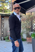 DANIELE ALESSANDRINI CARDIGAN SUPER SOFT - NERO