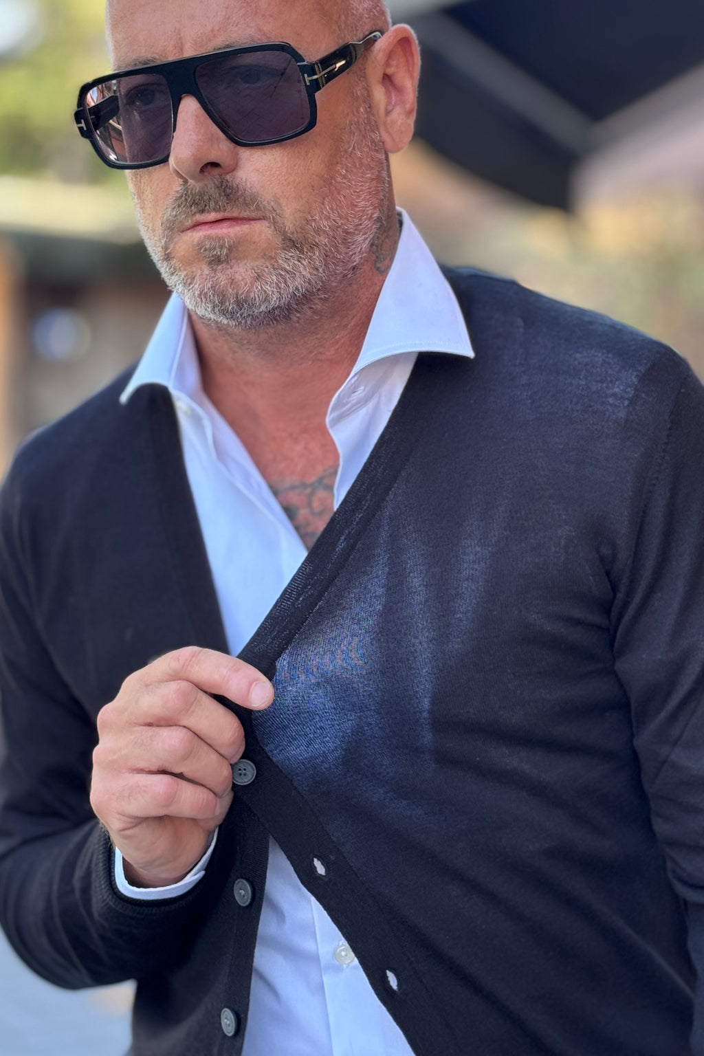 DANIELE ALESSANDRINI CARDIGAN SUPER SOFT - NERO