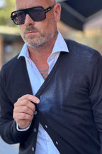DANIELE ALESSANDRINI CARDIGAN SUPER SOFT - NERO