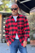 DANIELE ALESSANDRINI CAMICIA QUADRI CON RICAMO SU TASCA