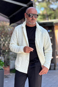 DANIELE ALESSANDRINI GIACCA IN MAGLIA - BIANCO