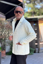 DANIELE ALESSANDRINI GIACCA IN MAGLIA - BIANCO