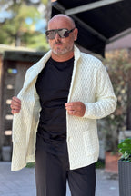 DANIELE ALESSANDRINI GIACCA IN MAGLIA - BIANCO