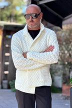 DANIELE ALESSANDRINI GIACCA IN MAGLIA - BIANCO