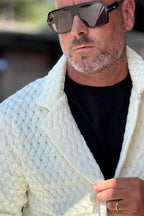 DANIELE ALESSANDRINI GIACCA IN MAGLIA - BIANCO