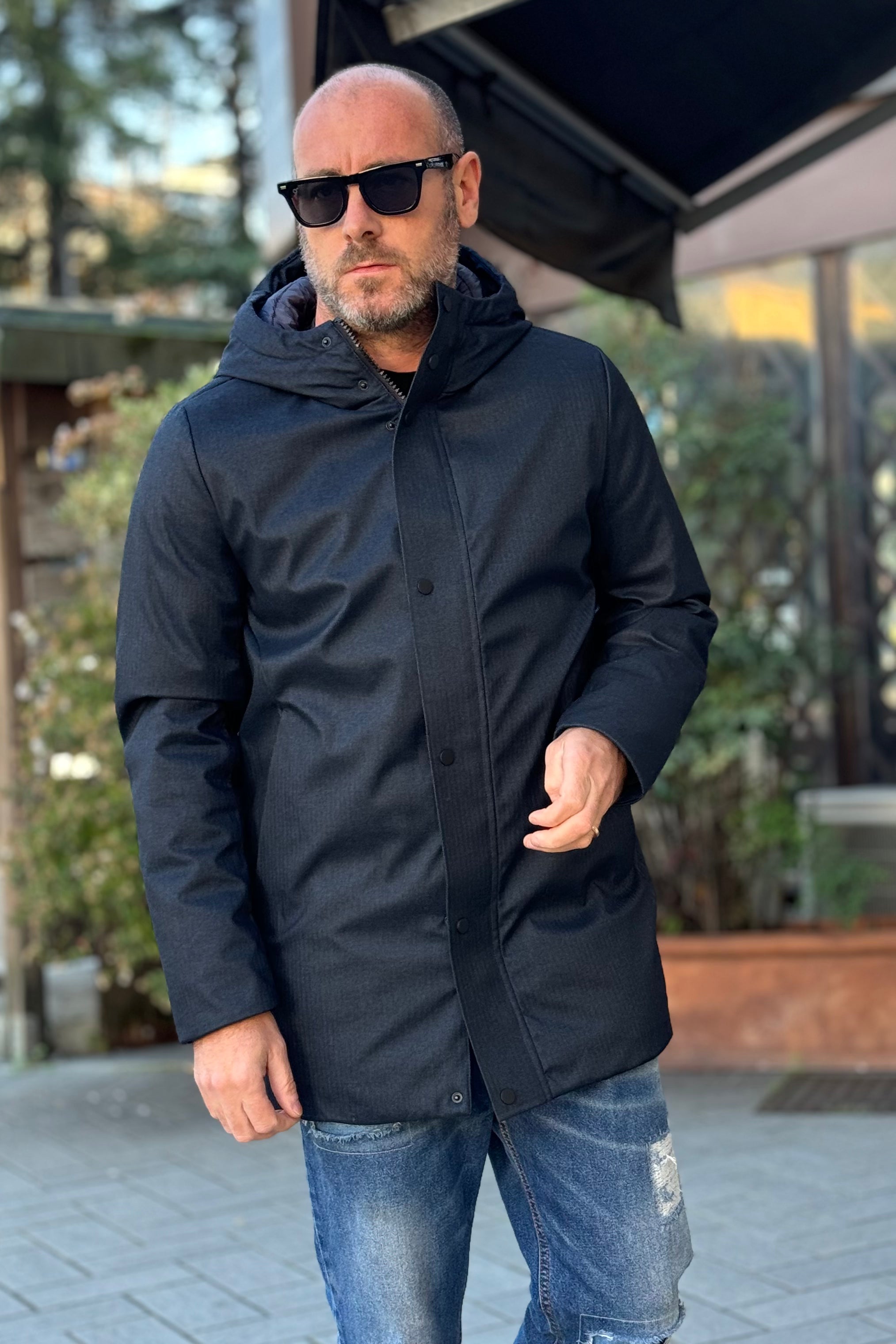 Telamira GT047 Dark Blue Hooded 3/4 Jacket