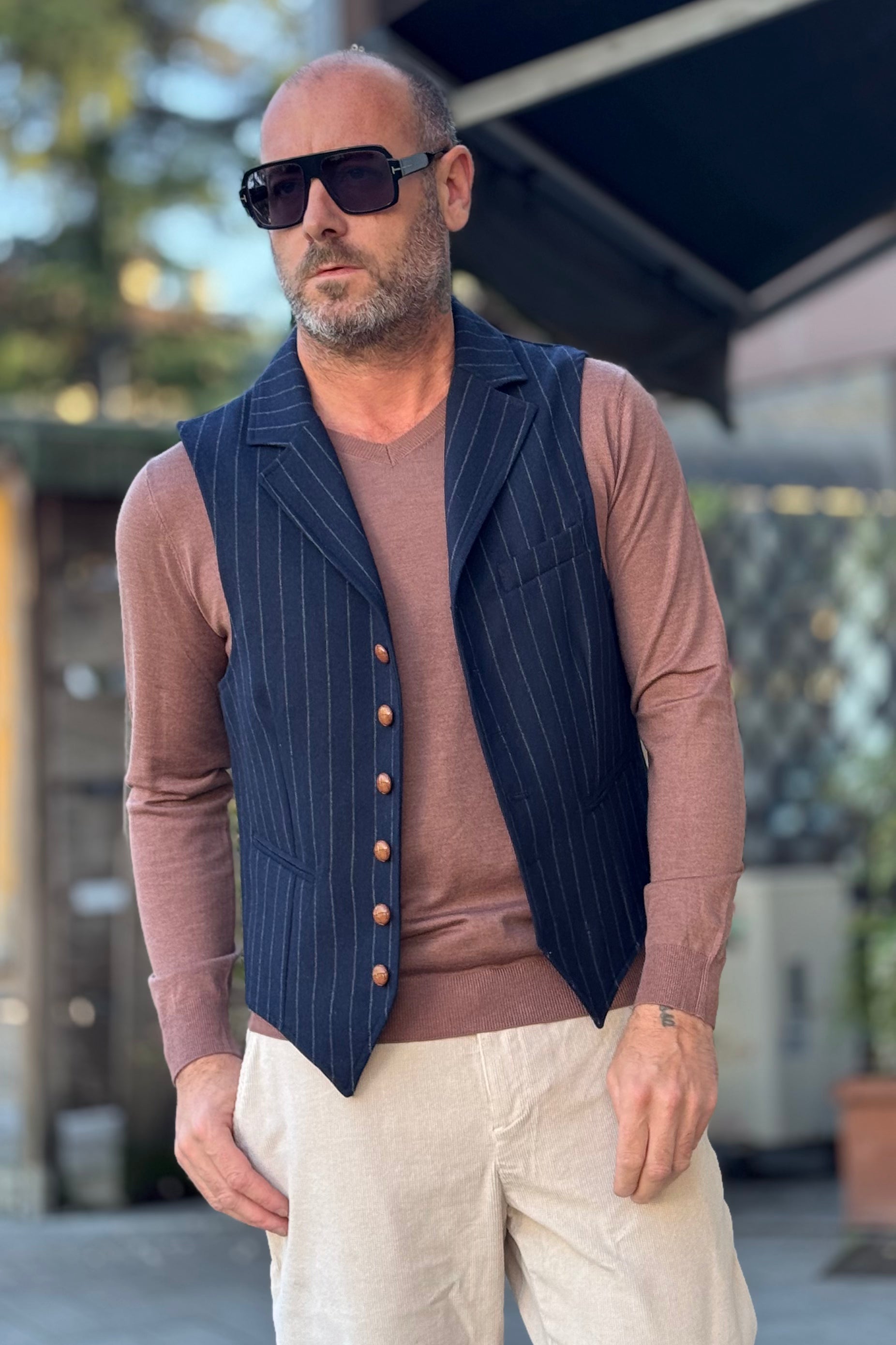 TELAMIRA GILET GESSATO CON REVER MODELLO GIACCA DISPONIBILE IN 2 COLORI