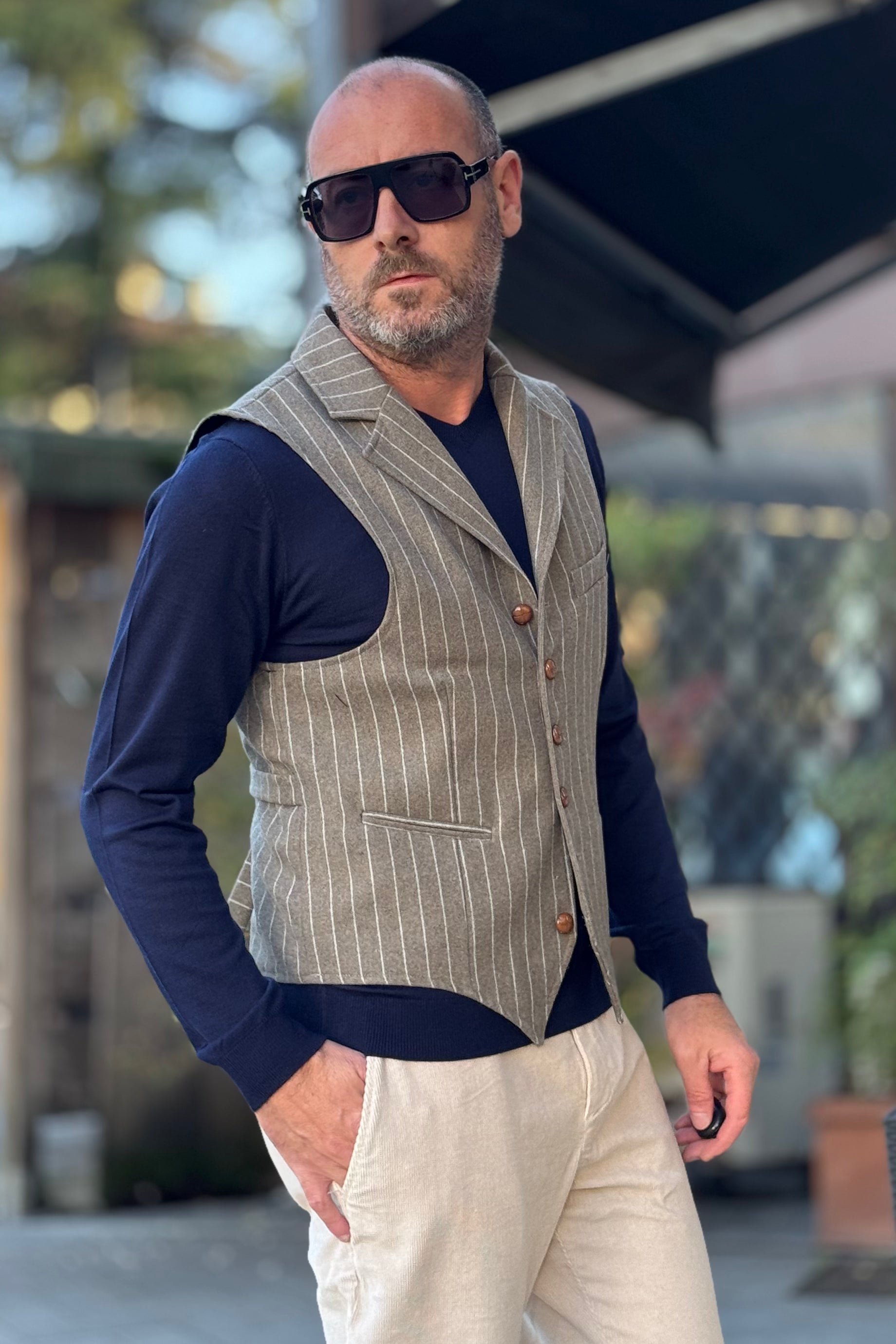 TELAMIRA GILET GESSATO CON REVER MODELLO GIACCA DISPONIBILE IN 2 COLORI