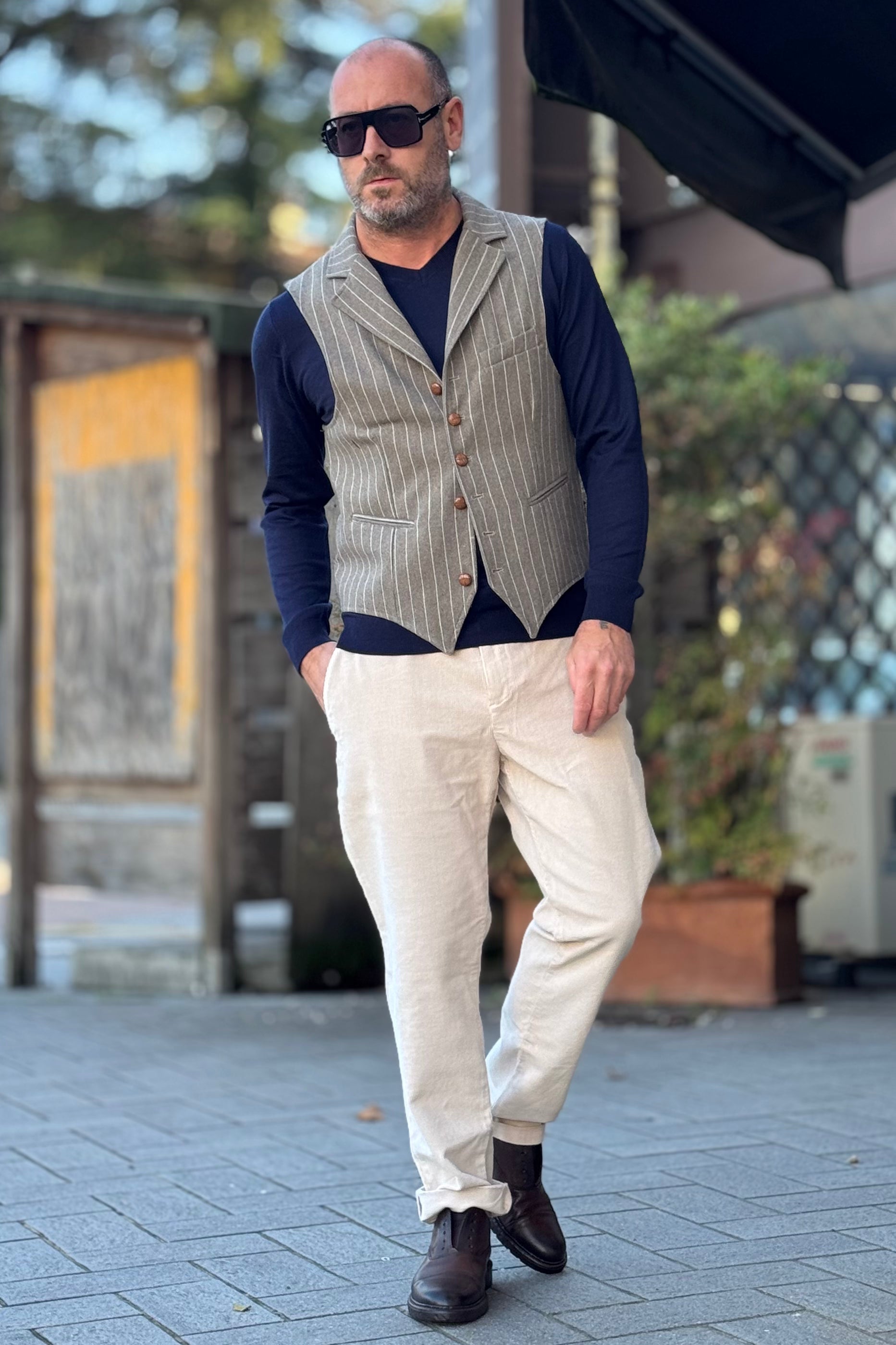 TELAMIRA GILET GESSATO CON REVER MODELLO GIACCA DISPONIBILE IN 2 COLORI