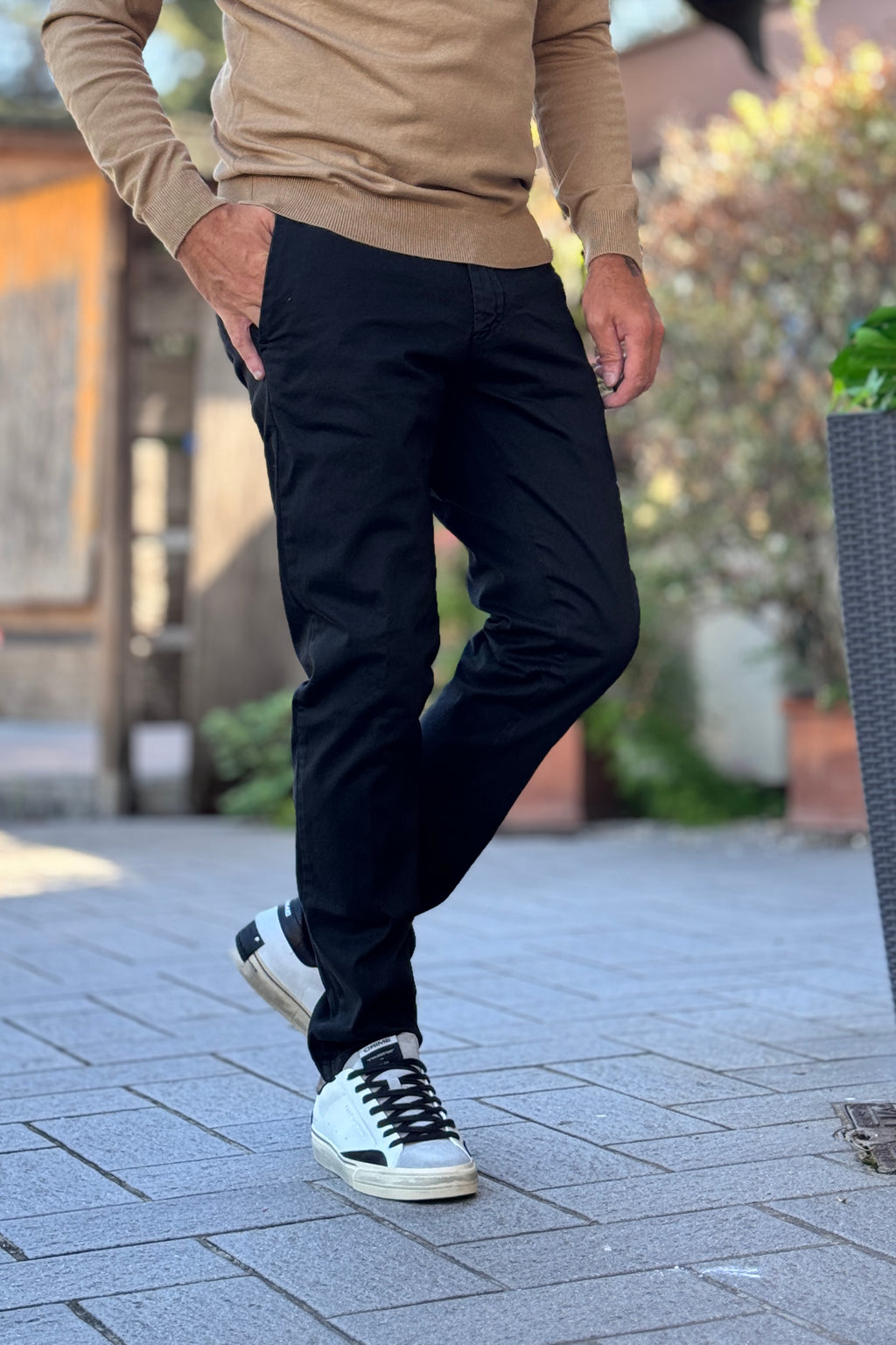 TELAMIRA PANTALONE CHINO - NERO