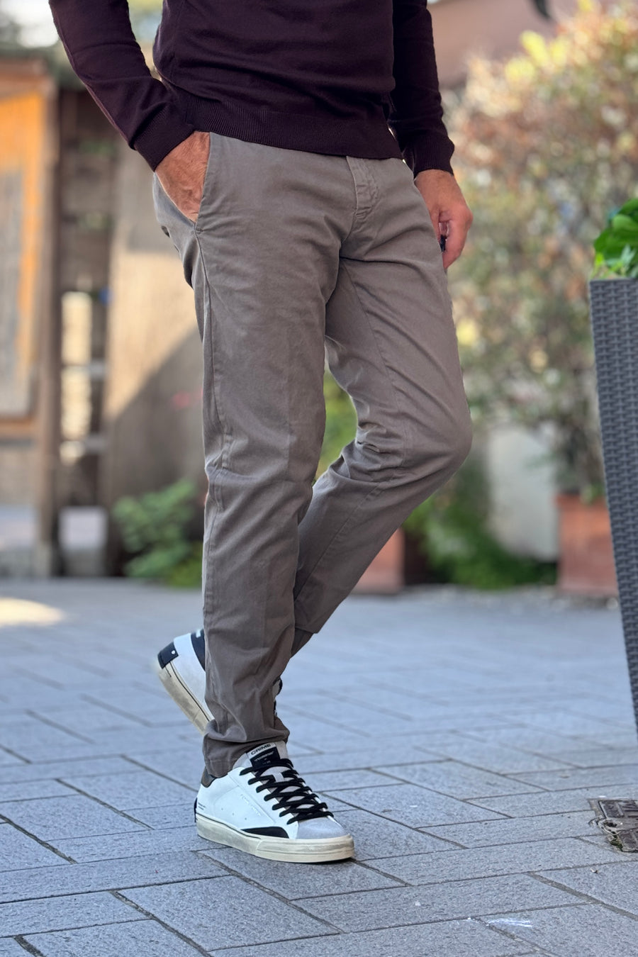 TELAMIRA PANTALONE CHINO - FANGO