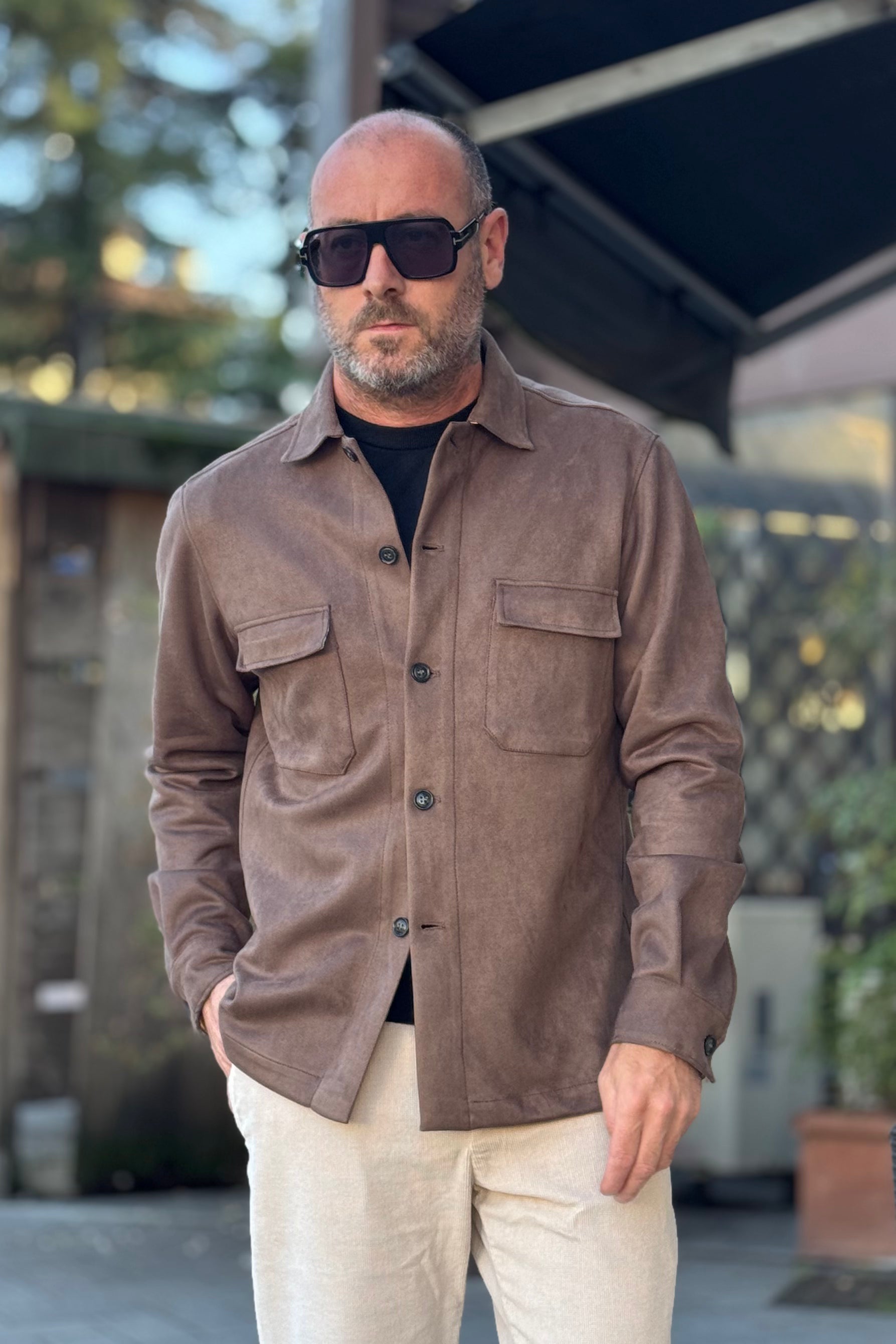 ALESSANDRO LAMURA CAMICIA OVERFIT IN ALCANTARA