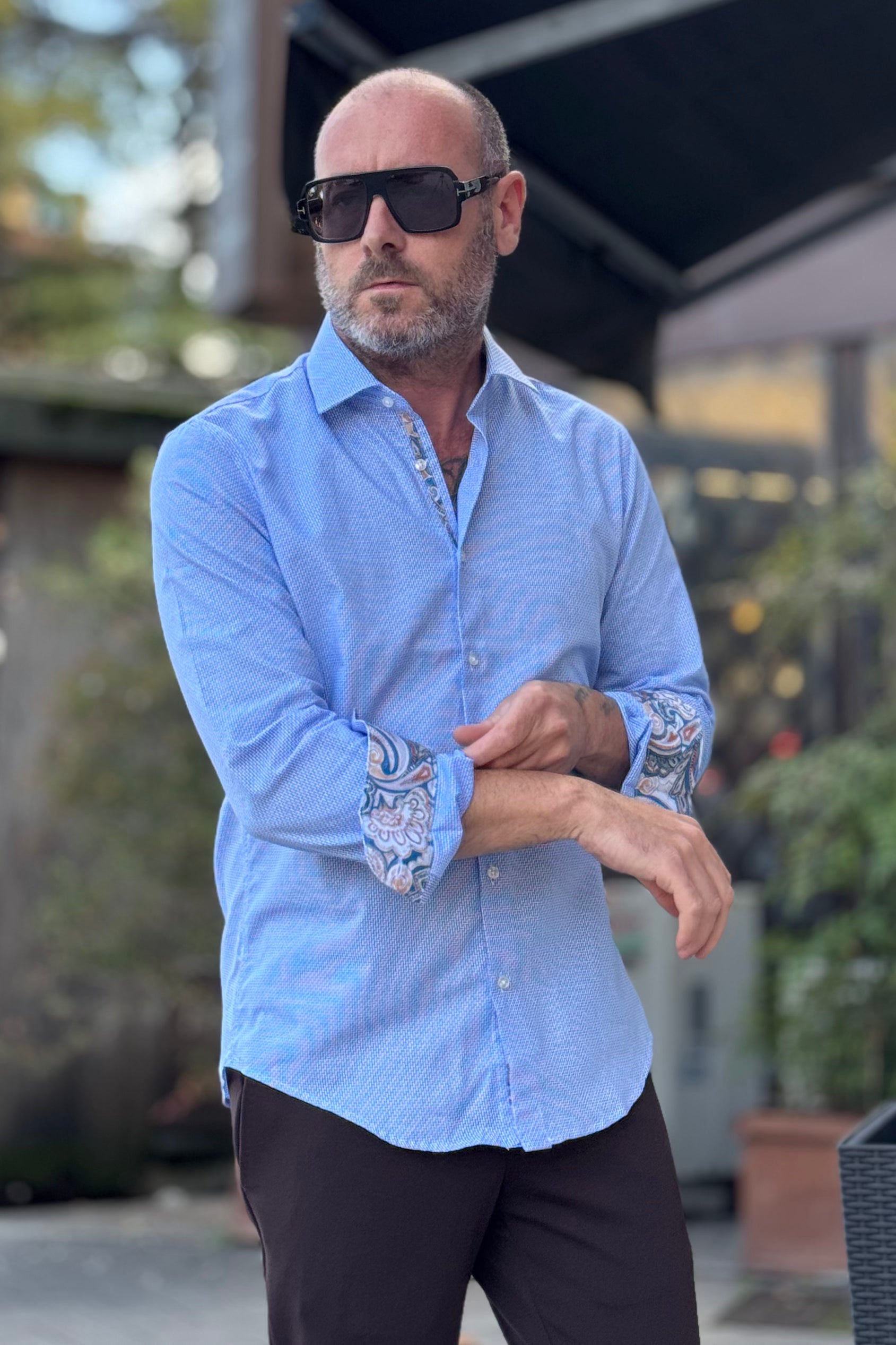 ALESSANDRO LAMURA CAMICIA IN MICRO FANTASIA