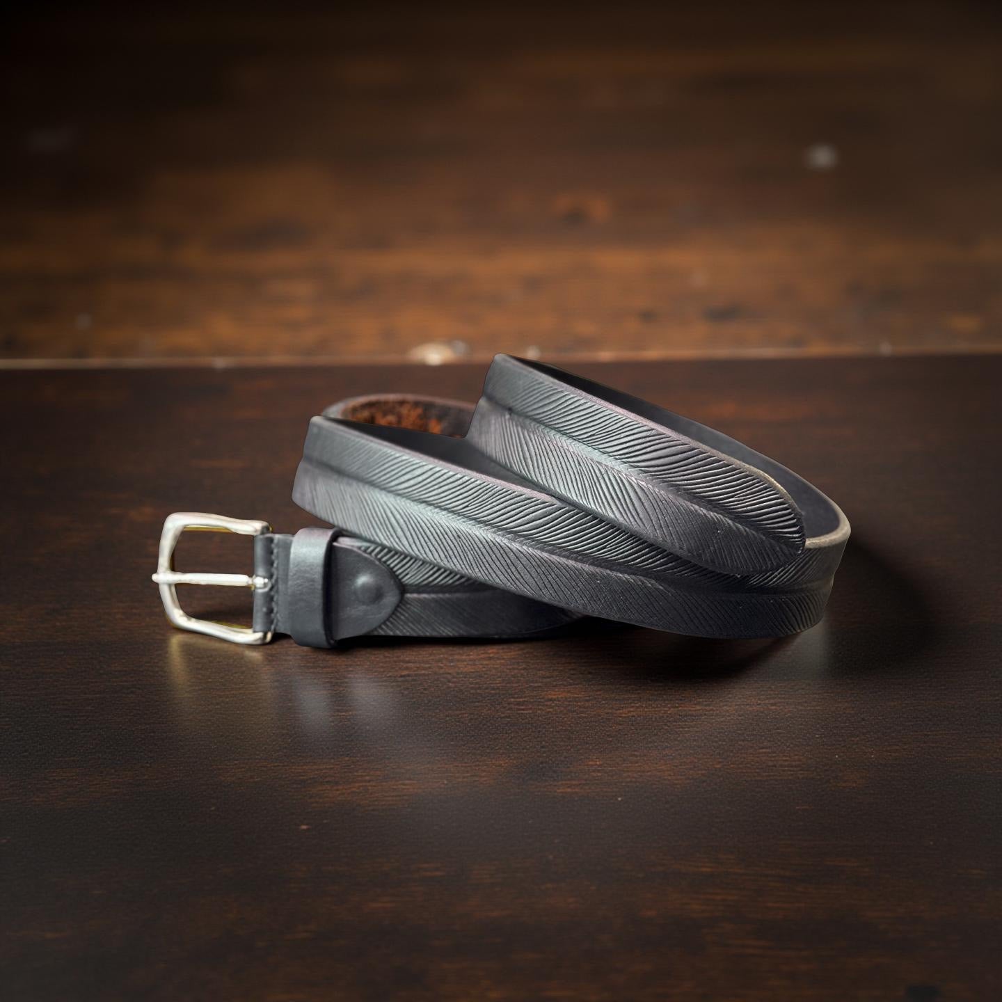 OFFICINE DEL CUOIO CINTURA IN PELLE MOTIVO LISCA DISPONIBILE IN 2 COLORI