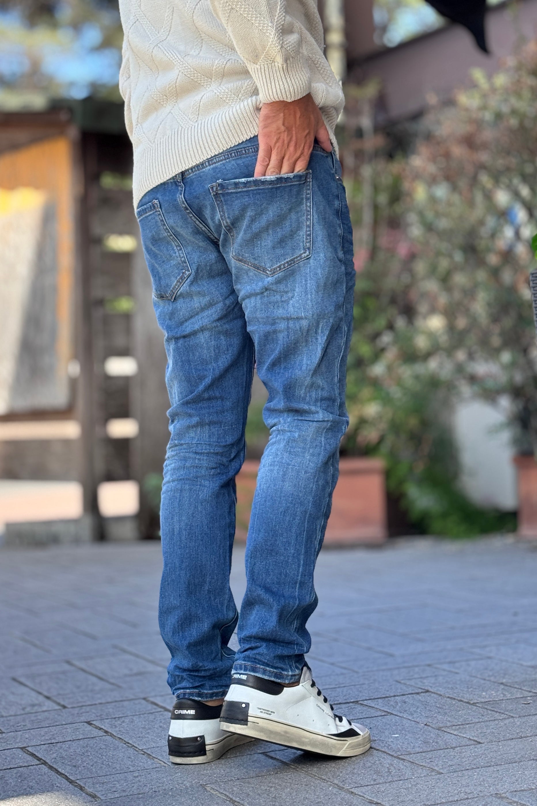 TELAMIRA JEANS SLIM LAVAGGIO MEDIO