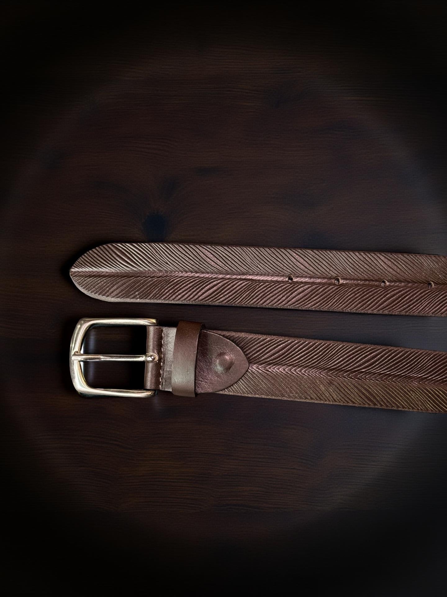 OFFICINE DEL CUOIO CINTURA IN PELLE MOTIVO LISCA DISPONIBILE IN 2 COLORI