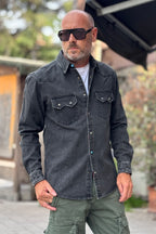 BERNA CAMICIA DENIM - GRIGIO