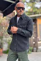 BERNA CAMICIA DENIM - GRIGIO