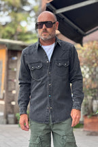 BERNA CAMICIA DENIM - GRIGIO