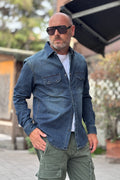 BERNA CAMICIA DENIM - BLU