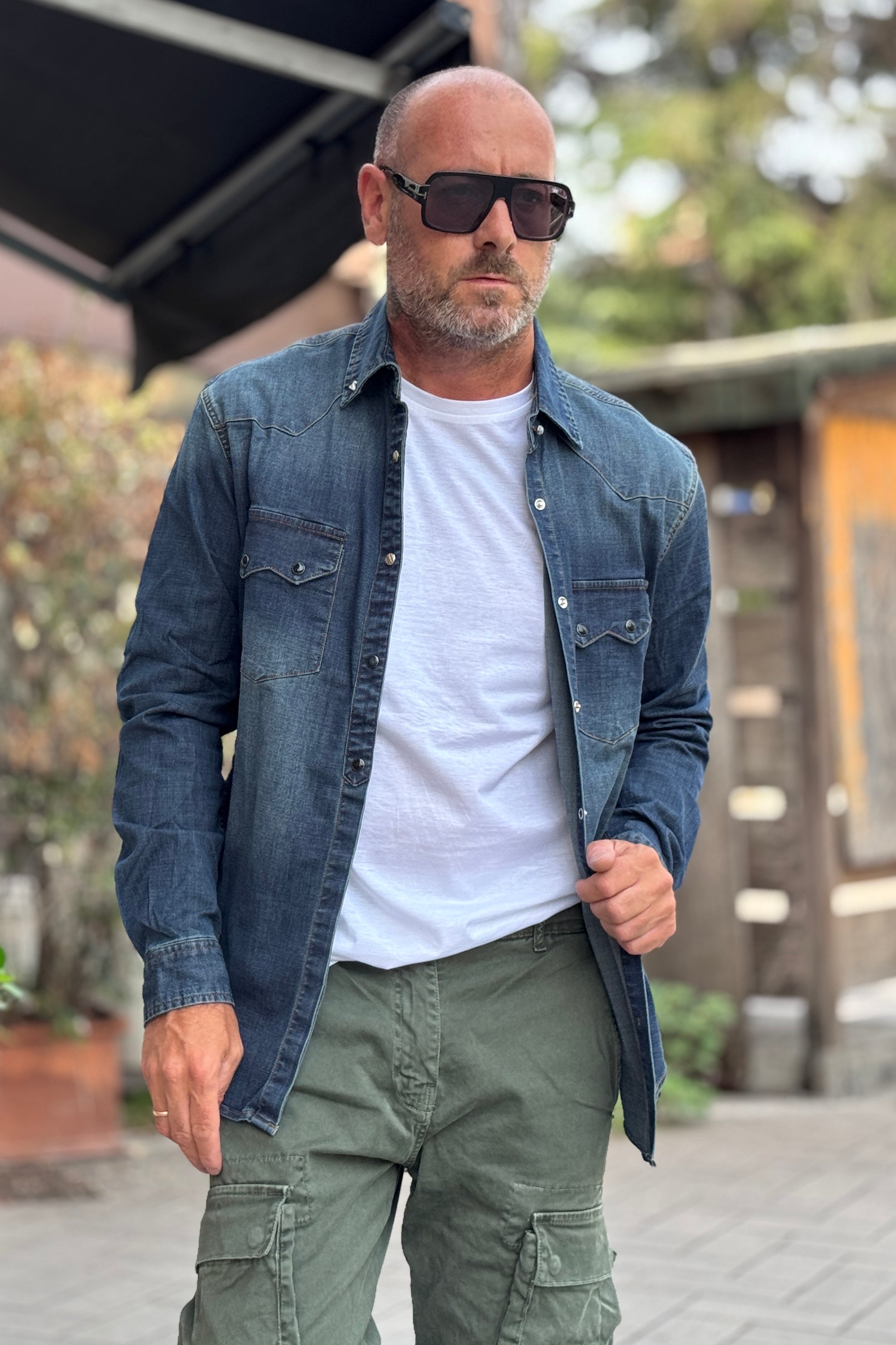 BERNA CAMICIA DENIM - BLU