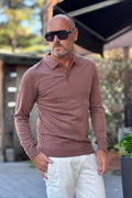 TELAMIRA POLO IN LANA FINE - CACAO
