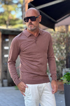 TELAMIRA POLO IN LANA FINE - CACAO