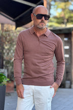 TELAMIRA POLO IN LANA FINE - CACAO