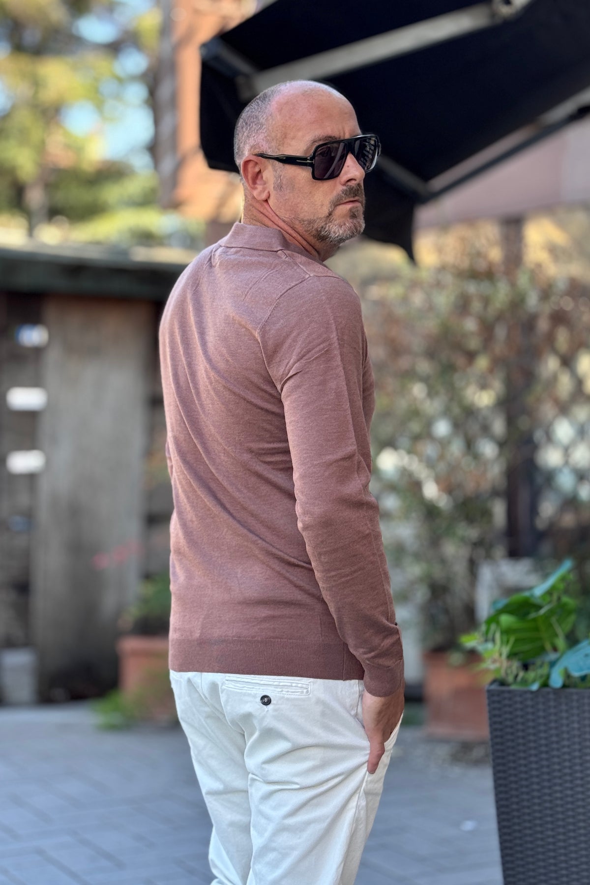 TELAMIRA POLO IN LANA FINE - CACAO