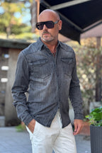 TELAMIRA CAMICIA DENIM - GRIGIO