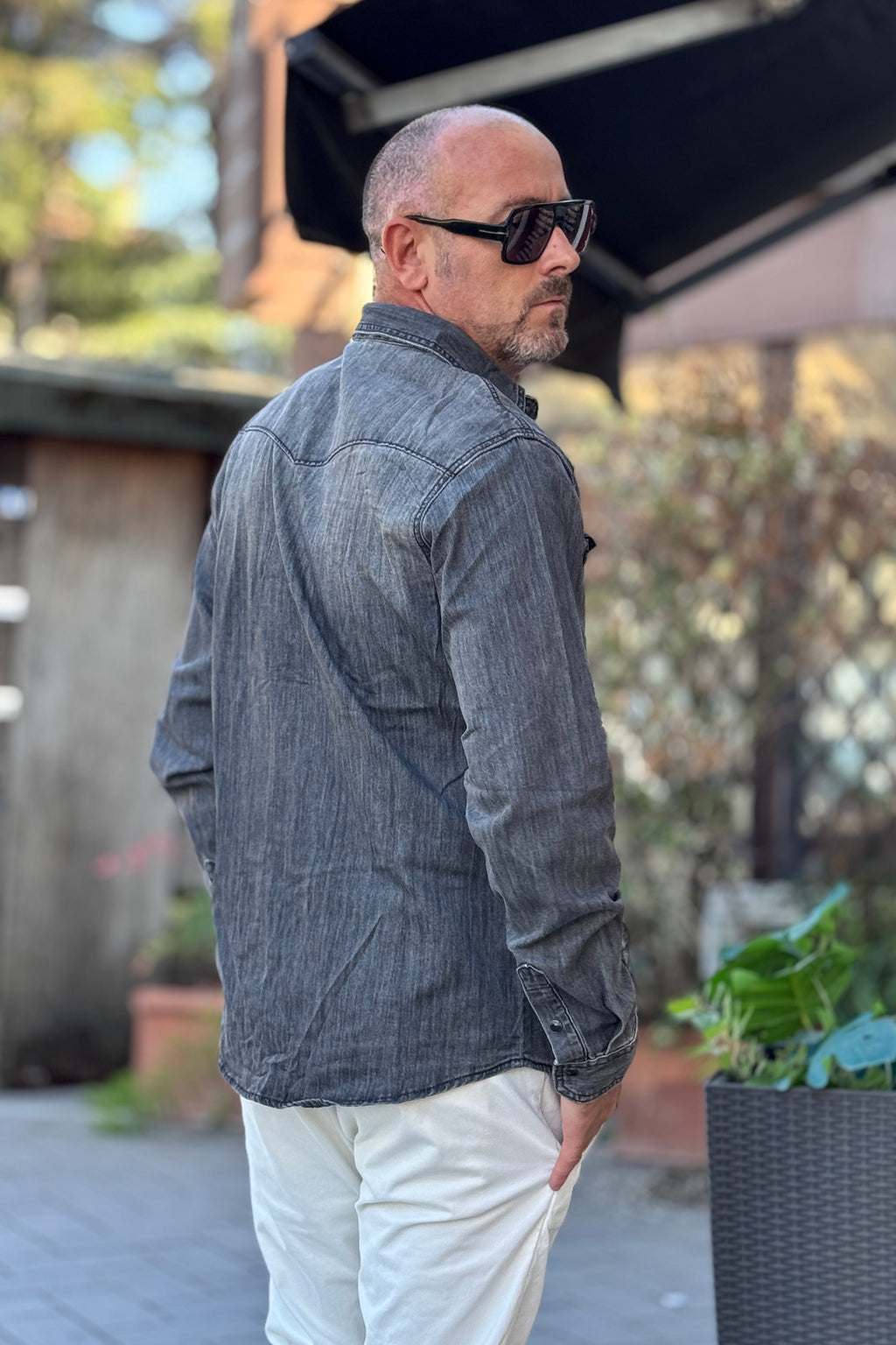 TELAMIRA CAMICIA DENIM - GRIGIO