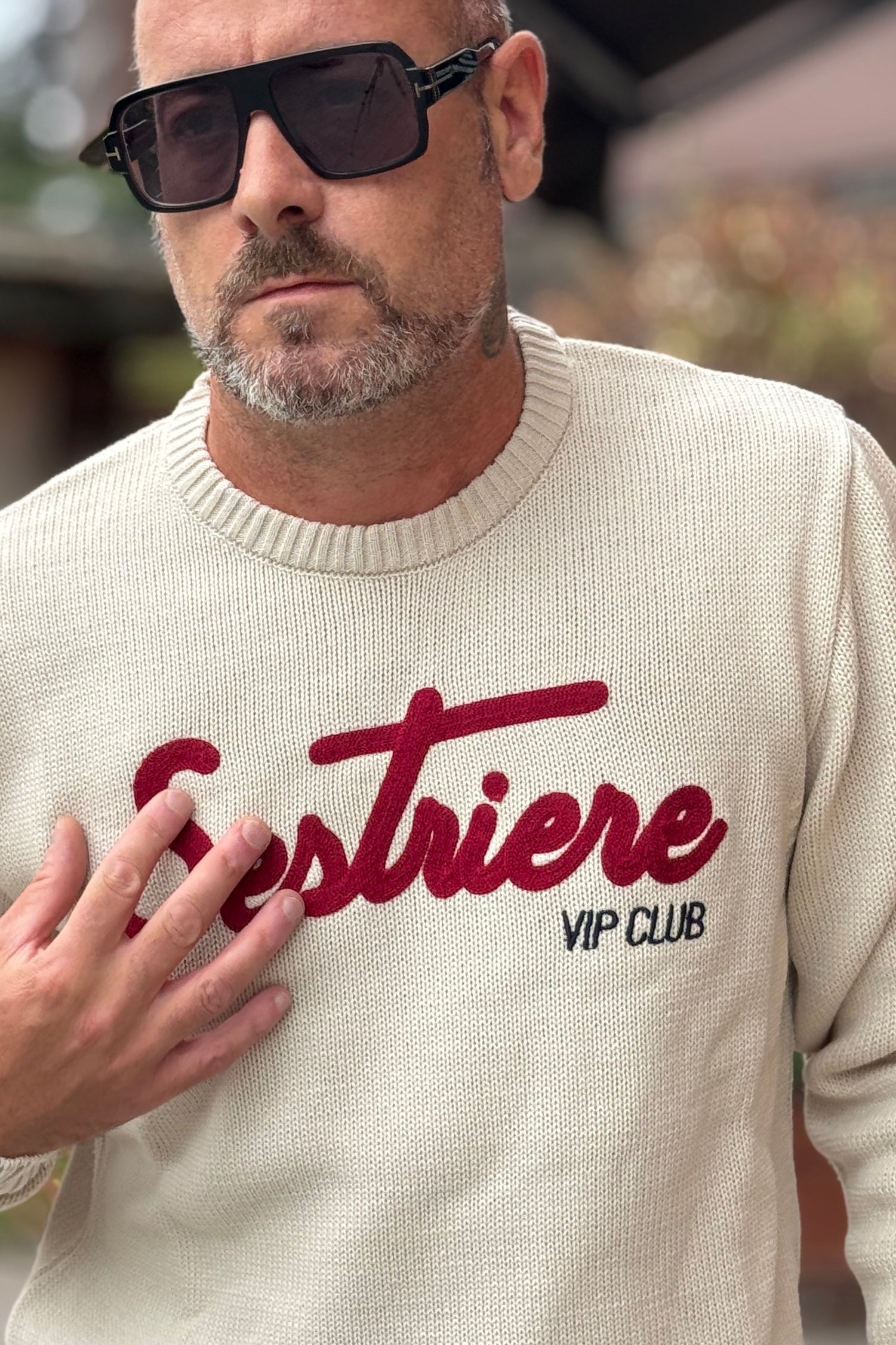 SUPERCULTURE MAGLIA GIROCOLLO - CREMA