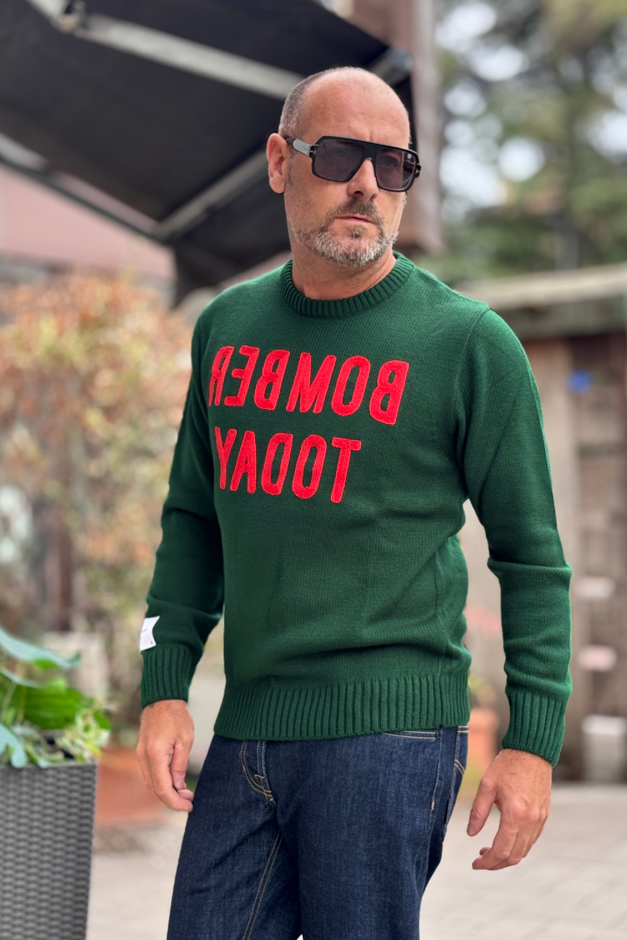 SUPERCULTURE MAGLIA GIROCOLLO - VERDE