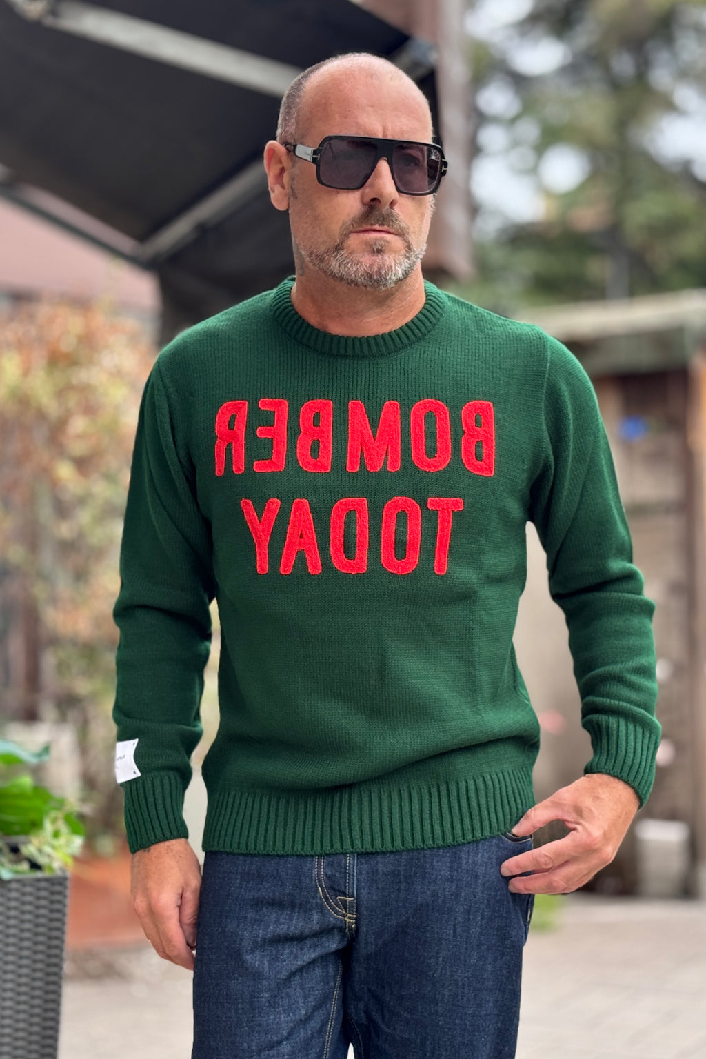 SUPERCULTURE MAGLIA GIROCOLLO - VERDE