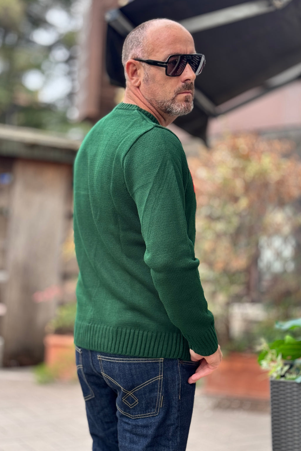 SUPERCULTURE MAGLIA GIROCOLLO - VERDE
