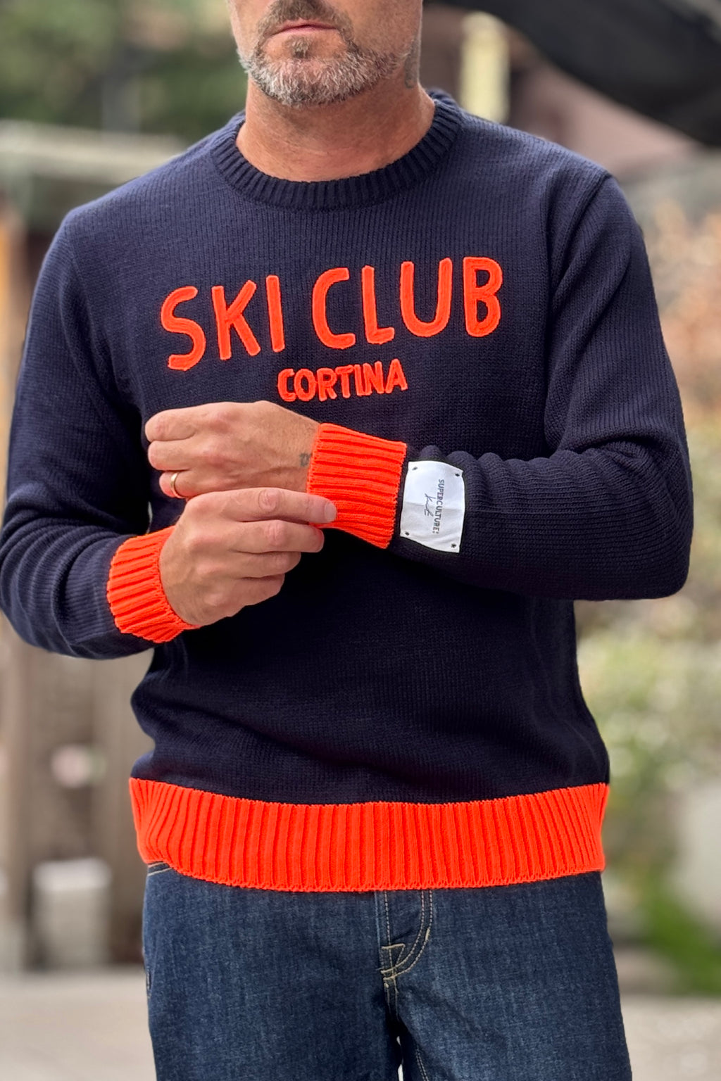 SUPERCULTURE MAGLIA GIROCOLLO - BLU