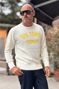 SUPERCULTURE MAGLIA GIROCOLLO GIN TONIC - BIANCO